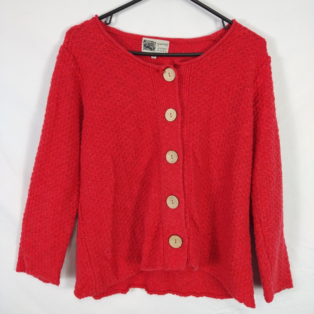 Women's Button Down Red Cardigan Habitat Brand Size Small